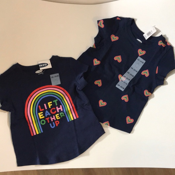 Old Navy Baby Girl Size 18-24 Month Short Sleeve Tops (Quantity 2) - Picture 1 of 6